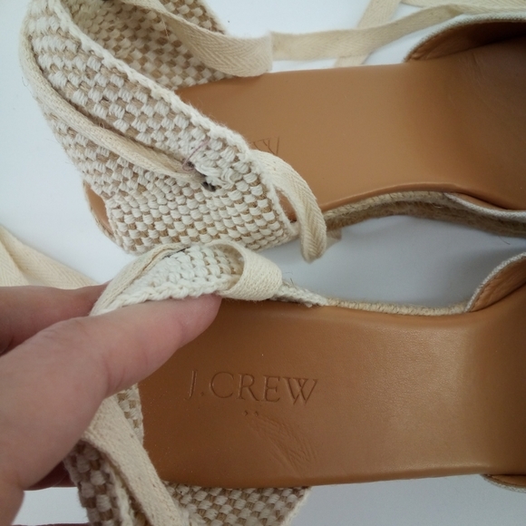 J.Crew Round Toe Espadrills Wedges Natural 8.5 - Picture 13 of 15
